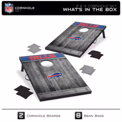 Wild Sports 2'x3' MDF Wood NFL Buffalo Bills Cornhole Set - Grey Wood Design