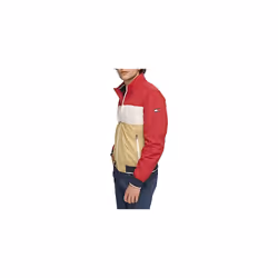 Tommy Hilfiger Men's Yachting Bomber Jacket  Khaki/Red Colorblock