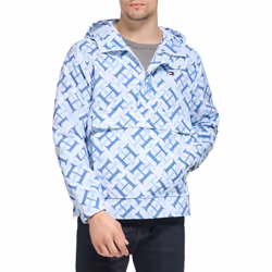 Tommy Hilfiger Men's Lightweight Logo Popover  White Flag Print  XX-La