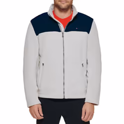 Tommy Hilfiger Men's Classic Zip Front Polar Fleece Jacket Navy/Ice