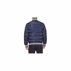 Tommy Hilfiger Men's Quilted Varsity Puffer Bomber  Midnight/Midnight