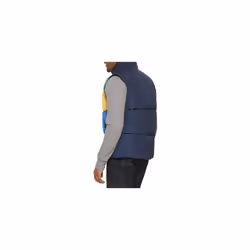 Tommy Hilfiger Men's Quilted Stand Collar Vest  Large  Green/Yellow/Bl