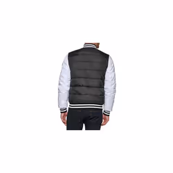 Tommy Hilfiger Men's Quilted Varsity Puffer Bomber  Black/White  Small