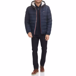 Tommy Hilfiger Men's Midweight Sherpa Lined Hooded Water Resistant Puf