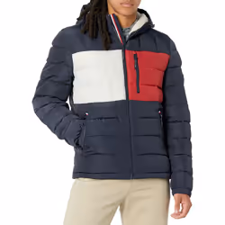Tommy Hilfiger Men's Midweight Sherpa Lined Hooded Water Resistant Puf