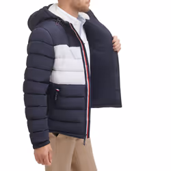 Tommy Hilfiger Men's Midweight Sherpa Lined Hooded Water Resistant Puf