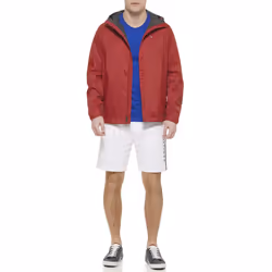 Tommy Hilfiger Mens Lightweight Breathable Waterproof Hooded Jacket  Red  3X