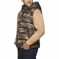Tommy Hilfiger Men's Hooded Puffer Vest  Camouflage  X-Large