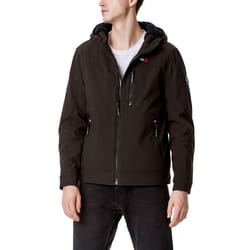 Tommy Hilfiger Men's Filled Soft Shell Hooded Open Bottom Jacket with
