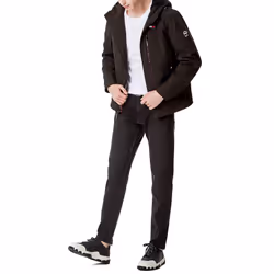 Tommy Hilfiger Men's Filled Soft Shell Hooded Open Bottom Jacket with