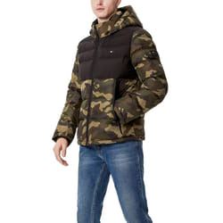 Tommy Hilfiger Mens classic Hooded Puffer Jacket  camoBlack Two Tone  Small