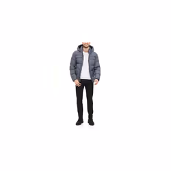 Tommy Hilfiger Mens Hooded Puffer Jacket  Charcoal  Large