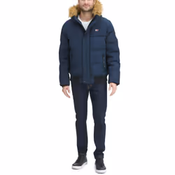 Tommy Hilfiger Men's Arctic Cloth Quilted Snorkel Bomber Jacket  Navy