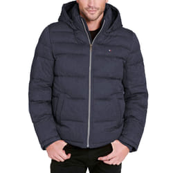 Tommy Hilfiger Mens Big  Tall Hooded Puffer Jacket  Heather Navy  4X Big