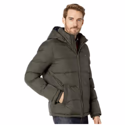 Tommy Hilfiger Men's Big & Tall Hooded Puffer Jacket  Olive  4X Big