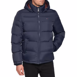 Tommy Hilfiger Mens Hooded Puffer Jacket Midnight XX-Large