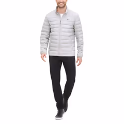 Tommy Hilfiger Men's Packable Down Puffer Jacket  Heather Stone  Small