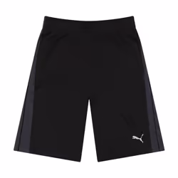 PUMA Boys' Big Core Essential Athletic Shorts  Black/Grey Stripe  Large