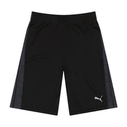 PUMA Boys' Big Core Essential Athletic Shorts  Black/Grey Stripe  Large