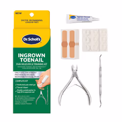 Dr. Scholl's INGROWN TOENAIL PAIN RELIEVER & TRIMMING KIT 0.3 oz // Only OTC Treatment Proven to Relieve Ingrown Toenail Pai ...