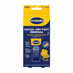 Dr. Scholl's Rough Dry Foot Renewal Ultra Overnight Treatment with Overnight Foot Cream 3oz with Aloe Coconut Oil & Urea an ...