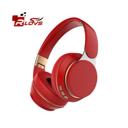 Wireless Headphones Bluetooth 5.0 Headset Foldable Earphones HiFi 9D Bass - red