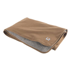 Carhartt Firm Duck Sherpa-Lined Throw Blanket  Reversible Pet Blanket With Water Repellent Coating  Carhartt Brown