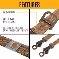 Carhartt Dog Leash Black/Brushed Brass  Large
