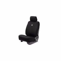 Universal Nylon Duck Canvas Fitted Bucket Seat Cover, Durable Seat Protection with Rain Defender, Single, Black