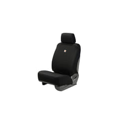 Universal Nylon Duck Canvas Fitted Bucket Seat Cover, Durable Seat Protection with Rain Defender, Single, Black