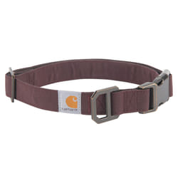 Carhartt Nylon Duck Dog Collar  Fully Adjustable Durable 2-Ply Cordura Nylon Canvas Collars for Dogs  Deep Wine  Large