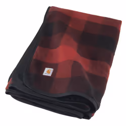 Carhartt Firm Duck Sherpa-Lined Throw Blanket  Reversible Pet Blanket  Hubbard Plaid