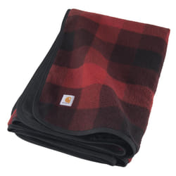 Carhartt Firm Duck Sherpa-Lined Throw Blanket  Reversible Pet Blanket  Hubbard Plaid