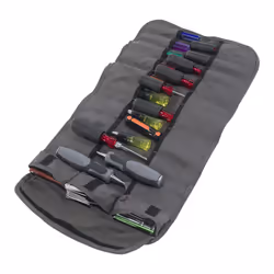 Carhartt 18 Pocket Utility, Durable Water-Resistant Tool Organization Roll Bag, Grey, One Size