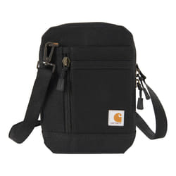 Carhartt Water Resistant Nylon Duck Crossbody Wallet W/Adjustable Strap and Zipper Closure  Black  One Size