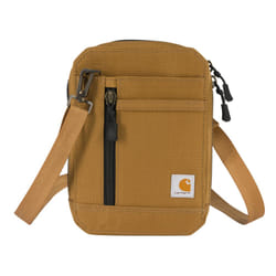 Carhartt Water Resistant Nylon Duck Crossbody Wallet W/Adjustable Strap and Zipper Closure  Brown