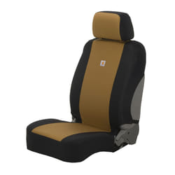 Carhartt Universal Nylon Duck Canvas Fitted Bucket Seat Covers  Durable Seat Protection with Rain Defender  Black and Carhartt Brown