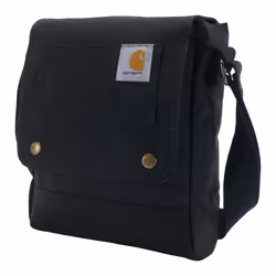 Carhartt Durable Adjustable Crossbody Bag with Flap Over Snap Closure Black