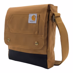 Carhartt  Durable  Adjustable Crossbody Bag with Flap Over Snap Closure  Brown