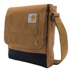 Carhartt  Durable  Adjustable Crossbody Bag with Flap Over Snap Closure  Brown