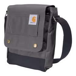 Carhartt Durable Adjustable Crossbody Bag with Flap Over Snap Closure Gravel