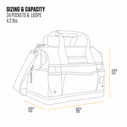 Carhartt Onsite Tool Bag  Durable Water-Resistant  Tool Storage Bag  Heavyweight w/Molded Base  16-Inch  Carhartt Brown