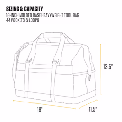 Carhartt Onsite Tool Bag  Durable Water-Resistant  Tool Storage Bag  Heavyweight w/Molded Base  18-Inch  Carhartt Brown