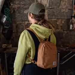 Carhartt Classic Mini  Durable  Water-Resistant Backpack with Adjustable Shoulder Straps  Brown  One Size
