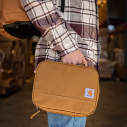 Carhartt Insulated 4-Can Lunch Cooler for Men and Women  Fully Insulated and Water Resistant  Essential Lunch Cooler (Carhartt Brown)