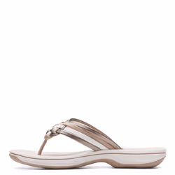Clarks Womens Breeze Coral Flip-Flop  Metallic Combi  7 US