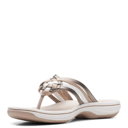 Clarks Womens Breeze Coral Flip-Flop  Metallic Combi  11 US