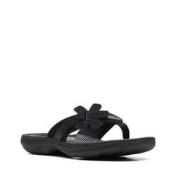 Clarks Women's Brinkley Flora Flip-Flop  All Black Synthetic/black sole 9 M