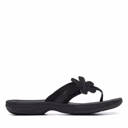 Clarks Women's Brinkley Flora Flip-Flop  All Black Synthetic/black sole 9 M