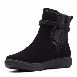 Clarks Women's Caroline Lily Mid Calf Boot Black Suede 5